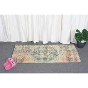 Vintage 16x38ft Orange Green Turkish Wool <b>Rug</b> <b>Flat</b> Weave Patchwork Design for Living Room Decor 4m Width with Latex Backing - Product Image 4