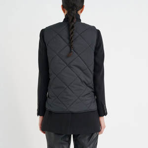 OEM personalizado de las mujeres sin mangas con cremallera Gilet Casual de fábrica de invierno de algodón ropa exterior con 100% poliéster acolchado chaleco - Product Image 4