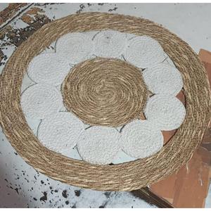 Mantel de Yute y Algodón Hecho a Mano de Alta Calidad para Sala de Estar, Dormitorio, Mantel Natural de la India - Product Image 1