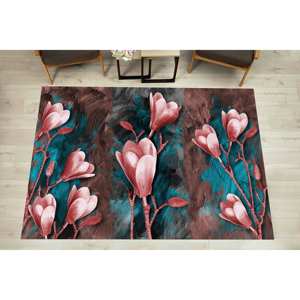 Alfombra Floral Magnolia: Alfombra Decorativa Antideslizante para Entrada, Alfombra Delgada No Tejida - Product Image 2