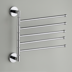 Porte-serviette mural pivotant en chrome de qualité supérieure, rotatif, luxueux, poli, pour salle de bain - Product Image 3