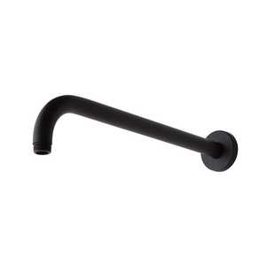 Bras de douche incurvé noir mat avec fixation pour pomme de douche, pour tringles à rideaux - Product Image 1