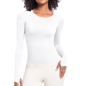 เสื้อผ้าออกกำลังกายแขนยาวเสื้อออกกำลังกายฟิตเนสโยคะเสื้อวิ่งเสื้อผ้าพิลาทีสเสื้อกีฬา - Product Image 4