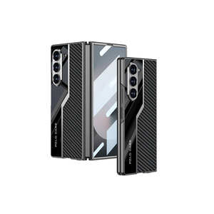 Coque Ultra-Fine pour Samsung Galaxy Z Fold 6, Texture Fibre de Carbone, Dos en Caoutchouc Transparent PC, Protection Caméra, Finition Givrée - Product Image 1