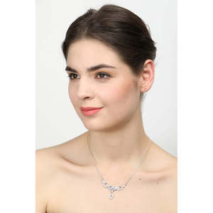 จี้สร้อยคอเงินแท้ชุบโรเดียมรูปปีกสำหรับงานแต่งงานของผู้หญิง - Product Image 4