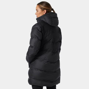 Chaqueta de Plumón Acolchada para Mujer, Estilo Parka, con Capucha Ajustable con Cordón, Color Negro, OEM, Venta Caliente - Product Image 2