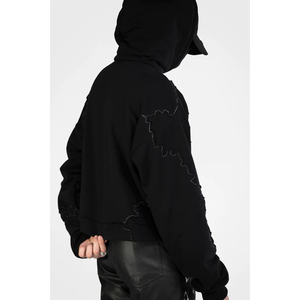Personnalisé Hommes 100% Fibre de Bambou French Terry Hiver Brodé Poids Lourd Surdimensionné Goutte Épaule Streetwear Pull À Capuche - Product Image 5