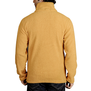 Venta al por mayor por encargo de color sólido de los hombres chaqueta de lana Polar Slim Fit con cuello alto precio de fábrica de tela de lona - Product Image 3