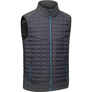 Gilet matelassé sans manches en toile de haute qualité 2022 pour hommes, col montant, coupe-vent, veste légère personnalisée avec logo sur le devant - Product Image 1