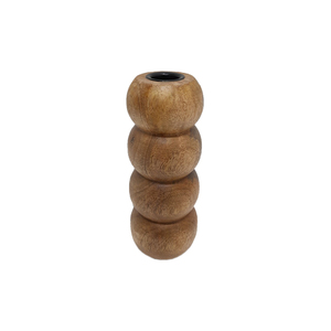 Bougeoir conique en bois aspect royal brun fini pour la maison mariage noël éclairage de table décor fait à la main en vrac - Product Image 5