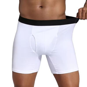 Boxers pour hommes de haute qualité, sans étiquette, tissés en 100% polyester, coupe décontractée, respirants, couleurs assorties, multipacks - Product Image 1