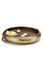 Diya en laiton avec bougie flottante bol Urli pour Diwali décor à la maison élégant Urli en métal avec supports Diya pour Diwali Pooja et Table
