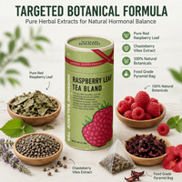 Tisane personnalisée à marque privée pour la fertilité féminine, mélange de feuilles de framboisier rouge, équilibre hormonal pour femmes