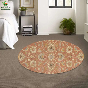 Alfombra de Lana Antideslizante con Diseño Floral, Hecha a Mano, para Sala de Estar, Dormitorio y Hogares Modernos, Ecológica y Apta para Mascotas - Product Image 2