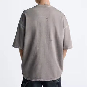 Camiseta de hombre con hombros caídos, 100% algodón, estampado personalizado, estilo oversize, venta al por mayor - Product Image 4