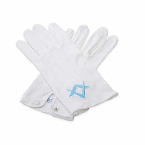 Freemason ถุงมือผ้าฝ้าย100% สีขาวลายสี่เหลี่ยมปักโลโก้ได้ตามต้องการ - Product Image 5