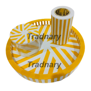 Le plateau de brûleur d'encens en marbre noir cristal de Pvt Ltd traditionnel définit le brûleur de Bakhoor de résine pour des cadeaux d'intérieur de Ramadan - Product Image 4