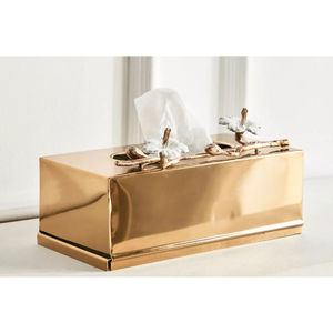 Conception avantageuse Boîte à mouchoirs en métal pour la décoration de la maison avec accent floral Boîte à mouchoirs de table Porte-serviettes pour les fournisseurs d'hôtels - Product Image 6