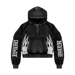 เสื้อฮู้ดและเสื้อสเวตเตอร์ลำลองสำหรับผู้ชายเสื้อฮู้ดพิมพ์ลายพัฟผสมคอตตอน - Product Image 4