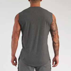 Nuevo diseño de punto Casual ropa activa Regular Fit sin mangas transpirable algodón fibra de bambú gimnasio camiseta sin mangas para hombres ropa de verano - Product Image 4