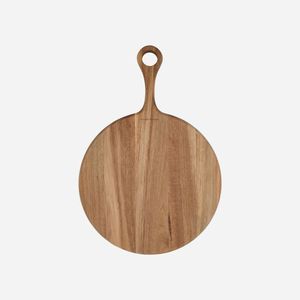 Tabla de cortar de madera redonda de acacia y mango con tablas de cortar de madera con mango - Product Image 1