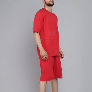 Solid Color Wholesale <b>Men</b> <b>T</b>-<b>Shirt</b> & <b>Shorts</b> <b>Set</b> Latest Fashion Wear Breathable Cotton Made <b>T</b>-<b>Shirt</b> & <b>Shorts</b> <b>Set</b> For <b>Men</b> - Product Image 4