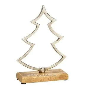 Escultura de conejo bailando de aluminio con Base de madera niquelada para esculturas decorativas de escritorio de hogar y oficina - Product Image 2