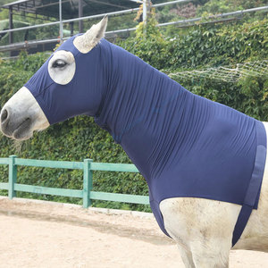 Capucha de caballo elástica con cobertura facial completa y ajuste seguro para protección y cuidado de la capucha de caballo - Product Image 4