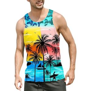 Camiseta sin mangas con estampado 3D de palmera tropical para hombre y mujer, camiseta sin mangas con patrón de árbol de Coco para playa, camiseta informal sin mangas Vintage - Product Image 4