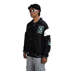 Veste universitaire de baseball la plus vendue de style High Street pour hommes veste Letterman brodée en chenille sur mesure manches en cuir - Product Image 2