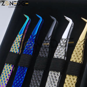 Meilleure qualité en acier inoxydable Volume Diamond Grip Extension de cils pince à épiler durable professionnel Plasma pointu - Product Image 2
