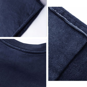 เสื้อยืดคอกลมธรรมดาสำหรับผู้ชายเสื้อยืดผ้าฝ้ายฟอกสีสไตล์วินเทจสำหรับผู้ชายปรับแต่ง300gsm ได้ - Product Image 4