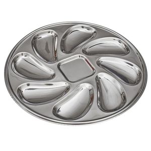 Placa divisoria rectangular de acero inoxidable, plato de cena dividido SS | 3 particiones Pav Bhaji Plates Indian Thali Mess Tray, - Product Image 3