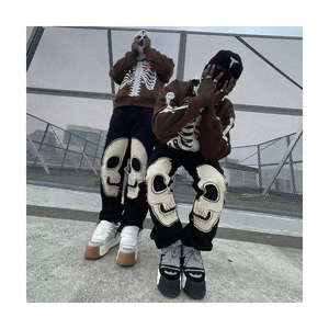 กางเกงวอร์มผู้ชายผ้าฝ้าย100% วินเทจซักกรดมีเชือกผูก - Product Image 5