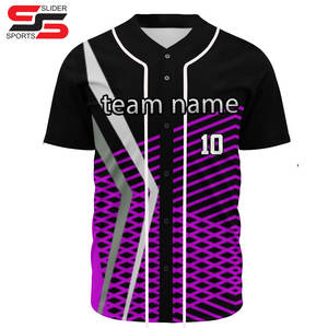 Gran oferta, camisa de béisbol raglán de poliéster 100% en blanco personalizada/camiseta de béisbol personalizada con botones - Product Image 1