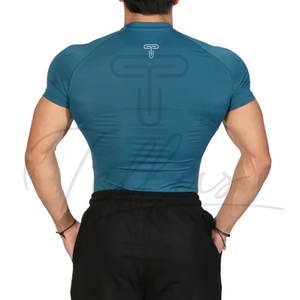 Chemise décontractée pour homme, couleur unie, manches longues, compression, double couche, coupe ajustée, spandex/polyester, séchage rapide - Product Image 6