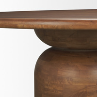 Base de piétement incurvée à motif de briques moderne et intriguant, finition bois massif brun moyen riche et contemporain, 4 places