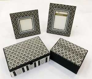 Cajas de joyería con cuentas hechas a medida en color negro, con diseño geométrico y marco de fotos para decoración del hogar, tiendas para reventa - Product Image 4