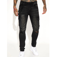 Jeans de Mezclilla para Hombre, Corte Recto, Cintura Media, Precio Económico al por Mayor, OEM Personalizado, Alta Calidad, Elásticos, Corte Regular, Desgastados, Ecológicos