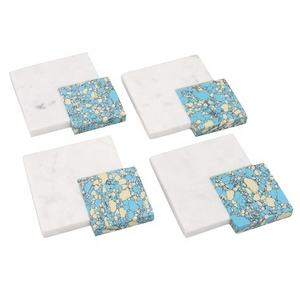 Posavasos de mármol de madera hecho a mano de alta calidad, diseño cuadrado de hueso de cuerno único, artículo decorativo para el hogar más vendido para comedor - Product Image 1