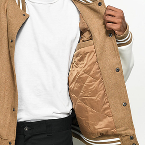 Blouson Bomber Homme Personnalisable Style Universitaire en Fourrure de Mouton Écologique Respirant et Imperméable pour l'Hiver - Product Image 5