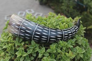 Corne à boire artisanale de qualité supérieure, polie, imitation antique, rustique, durable, récipient à boisson, accessoires de bar pour la décoration de la maison - Product Image 5