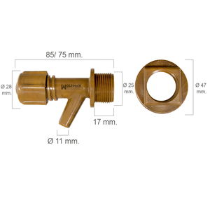 Mini Plastic Barrel Tap with 3/4" Nut - Product Image 1