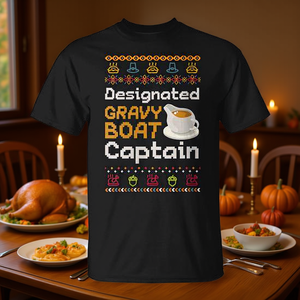 Camiseta divertida para el Día de Acción de Gracias con diseño de Capitán de la Barca Gravy Boat - Product Image 3