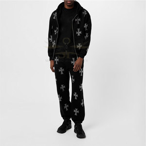 Meilleures ventes Survêtement en strass Hommes Mode Veste zippée et jogging Survêtement en strass Approvisionnement en vrac - Product Image 1