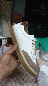 Zapatos informales de cuero de dos tonos para hombre, zapatillas para caminar con cordones, calzado de calle transpirable antideslizante con punta redonda - Product Image 5