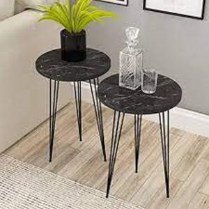 Conjunto de muebles de mesa para decoración del hogar, mesa de Hotel y restaurante, Color dorado, moderno, mesa de centro de té de aluminio, 2 uds. - Product Image 4