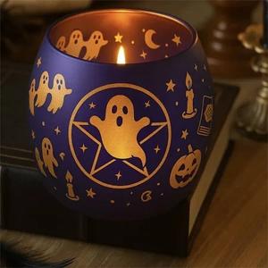 Support de lampe Jack O Lantern en métal pour Halloween, avec motif de visage sculpté, décoration en fer résistante aux intempéries pour l'extérieur et l'intérieur effrayants - Product Image 6