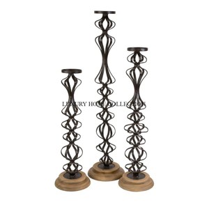 Set of 3 Metal Black Powder Coated Table Ware Creative <b>Candle</b> Holders Hotels and Resorts Decoration Lightening Christmas <b>Candles</b> - Product Image 2