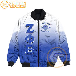 Chaqueta universitaria personalizada de Zeta Phi Beta, ropa de hermandad, satén transpirable de alta calidad bordado, sublimado, más fino para mujer - Product Image 1